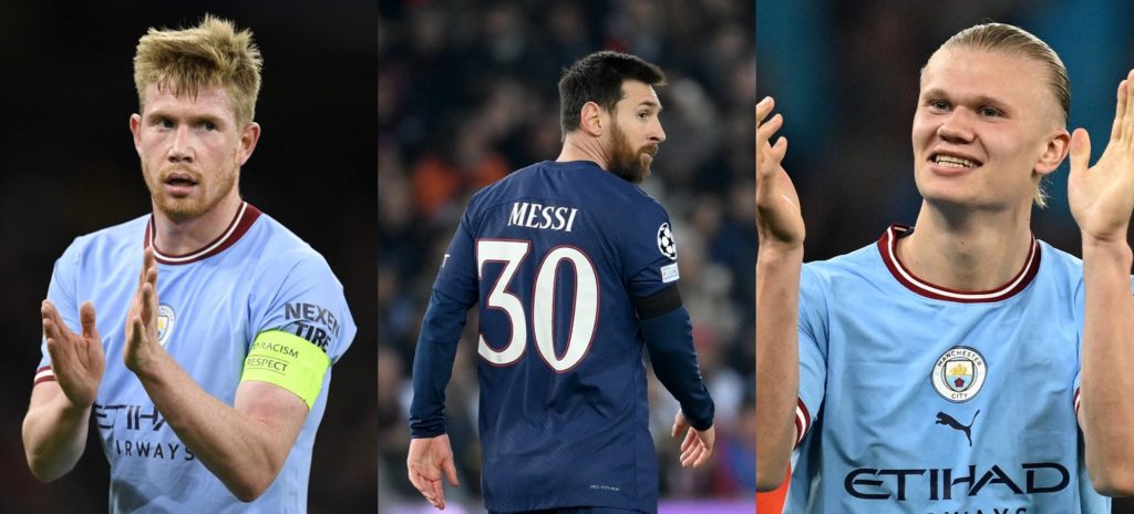 De Bruyne Haaland y Messi nominados a Jugador del Año de la UEFA