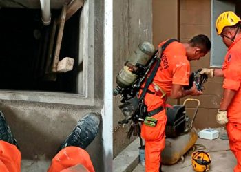 Rescatan a tres trabajadores intoxicados dentro de una cisterna en Nuevo Cuscatlán
