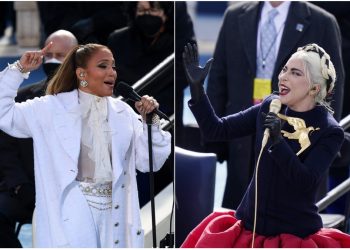 Lady Gaga y Jennifer López: atuendos que instan a la paz en EE. UU.