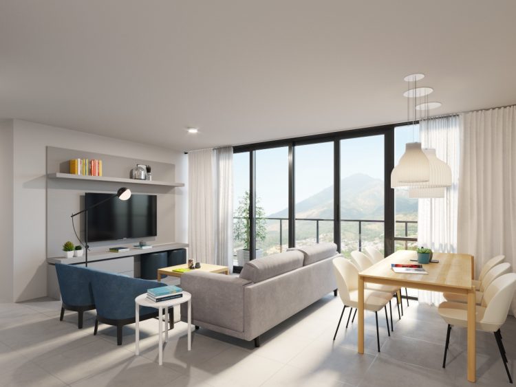 Los cuatro modelos de vivienda tendrán dimensiones que oscilan entre los 56 y 97 metros cuadrados. Foto / Cortesía.