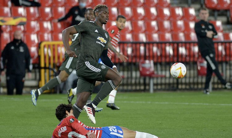 El Manchester United de Inglaterra, sacó un valioso triunfo de 2-0 sobre el Granada español en cuartos de fiinal de la Europa League. Foto AFP.