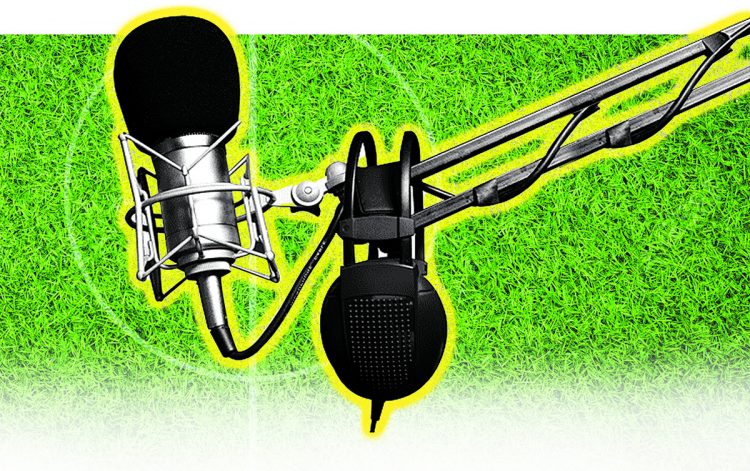El periodismo deportivo nacional, a través de la historia, ha propiciado el surgimiento de destacados profesionales de la locución especializada en el fútbol. Ilustración Diario El Salvador.