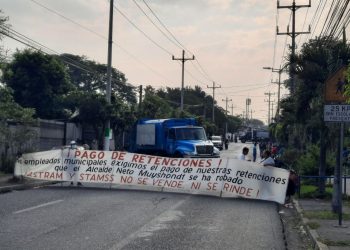 Sindicalistas de Alcaldía de San Salvador protestan contra impagos de Ernesto Muyshondt