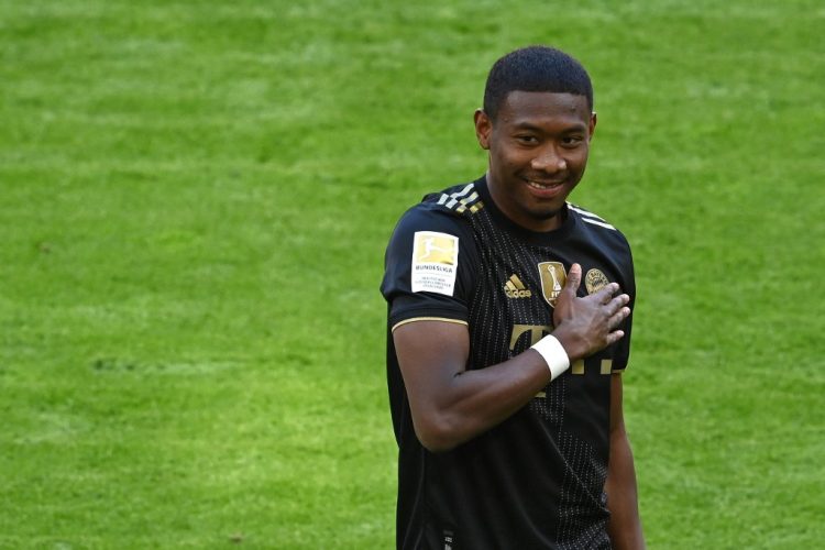 David Alaba en su último partido con el Bayern Munich en la Bundesliga. (Photo by CHRISTOF STACHE / POOL / AFP) / DFL REGULATIONS PROHIBIT ANY USE OF PHOTOGRAPHS AS IMAGE SEQUENCES AND/OR QUASI-VIDEO