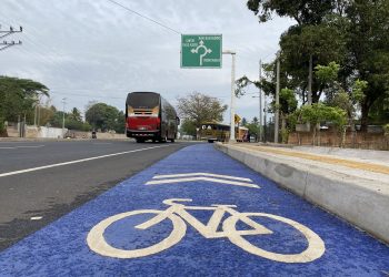 Señalizan el paquete I del periférico Gerardo Barrios en San Miguel
