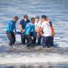 Realizan simulacro de rescate, como parte de los preparativos para el Mundial de Surf