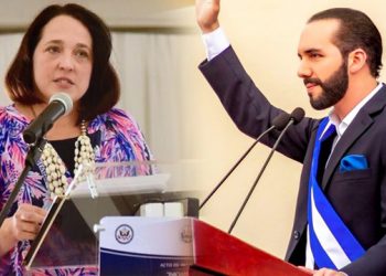 Encargada de Negocios de EE. UU., Jean Manes, saluda al presidente Bukele por sus dos años de gestión