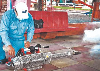 Toman medidas contra zancudo transmisor y la COVID-19 en San Juan Nonualco, La Paz