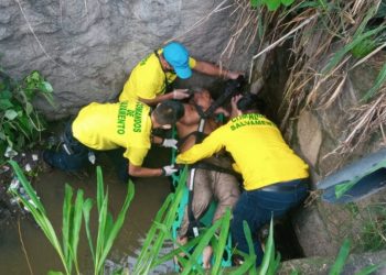 Rescatan a un anciano tras caer en un desagüe en Ciudad Delgado