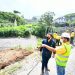 Ministro de Obras Públicas verifica colocación de puente temporal en Agua Caliente, Soyapango