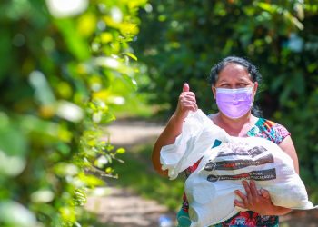 Paquetes con alimentos son entregados a familias del occidente de El Salvador