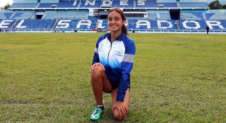 La atleta Ana Isabela González, dominó la pueba de heptatlón en categoría U-18 femenino en el C.A. de Atletismo que se realiza en Managua. Foto INDES.