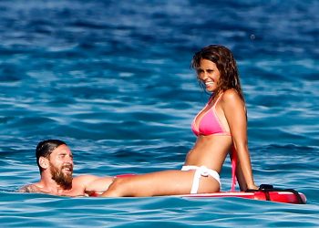Messi graba un momento candente de la rutina de ejercicios de Antonella