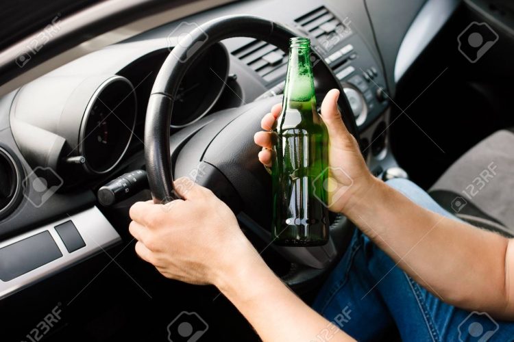 the drunk driver driving the car