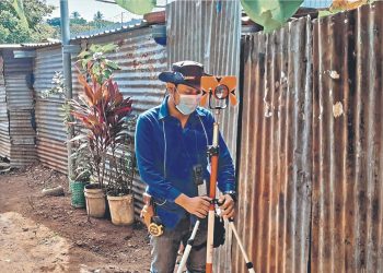 Comienza la medición de lotes en comunidad Nuevo Amanecer nº. 1 en Santa Ana