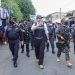 Autoridades del Gabinete de Seguridad realizan recorrido en parque Colón y Mercado Colón en Santa Ana