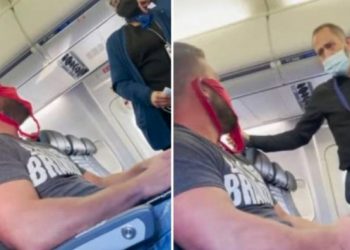 Expulsan a un pasajero de un avión en Florida por llevar un tanga como tapabocas