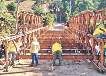 Avanzan los trabajos de construcción del puente en Armenia, Sonsonate
