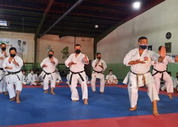 Karatecas aprenden nuevas técnicas de katas