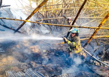 Bomberos extinguen incendio de maleza seca en Troncal del Norte