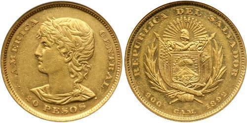 20 pesos de oro 1892