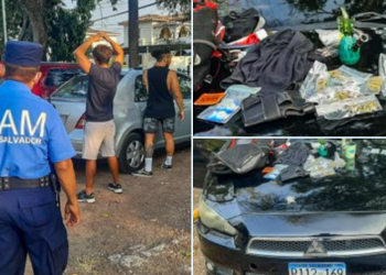 Elementos del CAM detienen e incautan droga a tres hombres que fueron identificados con cámaras de videovigilancia en San Salvador