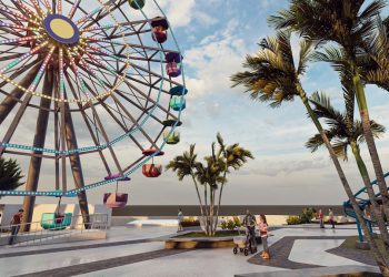 Parque de diversiones en el puerto de La Libertad tiene un avance del 90 %