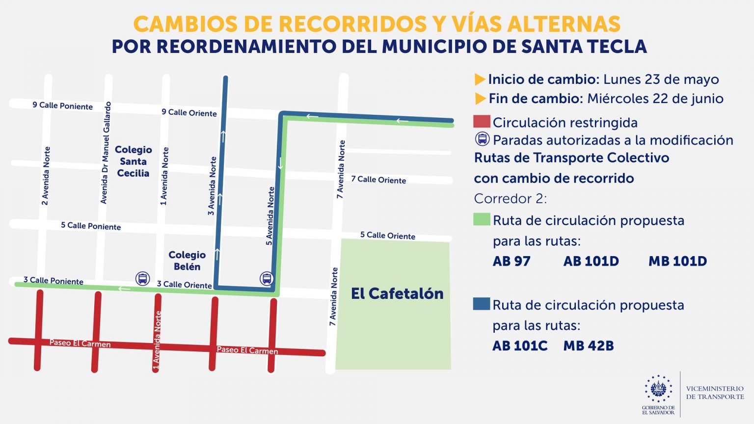 Viceministerio De Transporte Informa Sobre Cambios En Recorridos Y ...