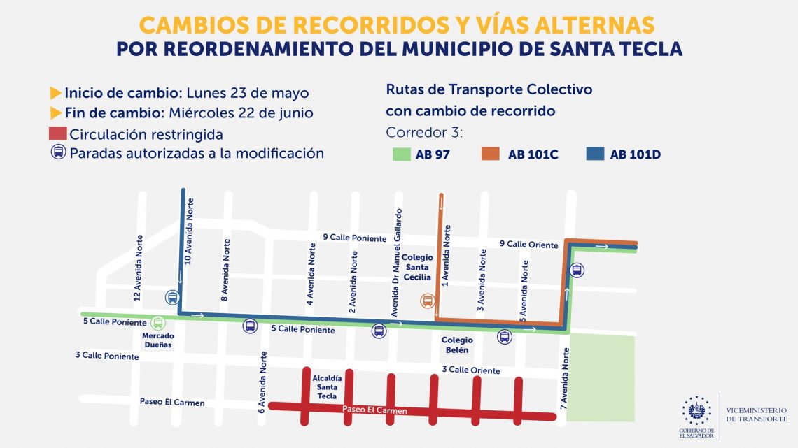 Viceministerio De Transporte Informa Sobre Cambios En Recorridos Y ...