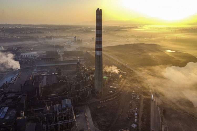 Aerial view of the Codelco company copper smelter in Puchuncavi, Valparaiso region, Chile, on June 18, 2022. - Chilean state company Codelco, the largest copper producer in the world, announced Friday the closure of a foundry plant located in the 'Chilean Chernobyl', a polluted area in the central coast of the country. (Photo by Javier ARAOS / AFP)