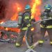 Autoridades controlan incendio vehicular en la autopista a Comalapa