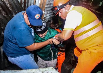 Equipos tácticos operativos rescataron a un adulto mayor luego de que un árbol afectara su vivienda