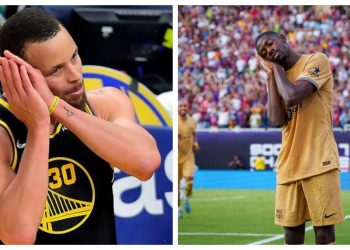 Así reaccionó Stephen Curry al ver la celebración de Dembélé tras su gol con el Barcelona ante la Juventus