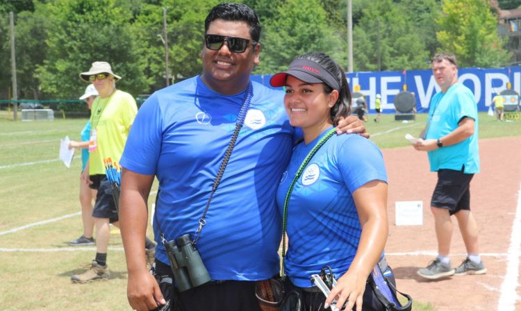 Roberto Hernández y Sofía Paiz durante su participación en los Juegos Mundiales. Foto: Indes