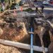 Personal de ANDA y Fovial realizan obras de mitigación en una cárcava formada en la 25 avenida sur, San Salvador