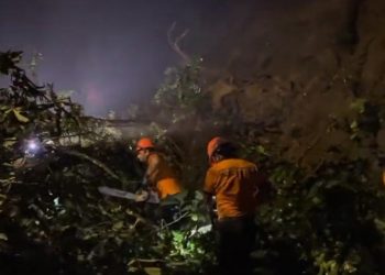 Autoridades remueven escombros en Ruta de Las Flores, Ahuachapán, por deslizamiento de tierra