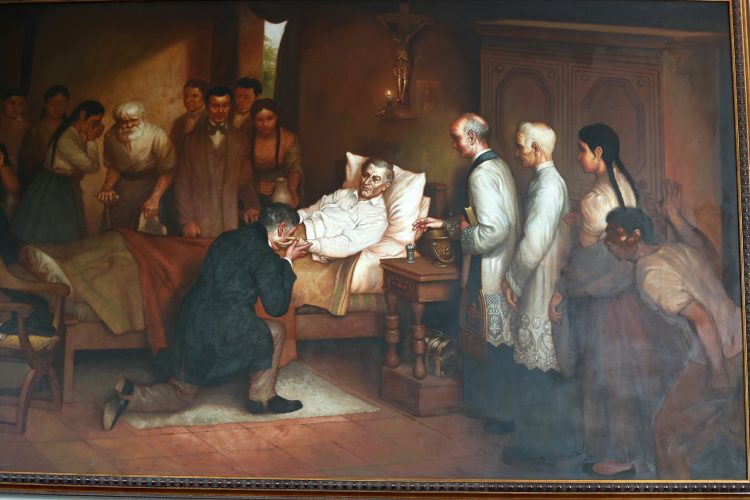 Pintura Agonía, en ella Manuel José Arce.