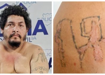 Terrorista intentó borrar sus tatuajes alusivos a pandillas pero fue detenido en La Unión