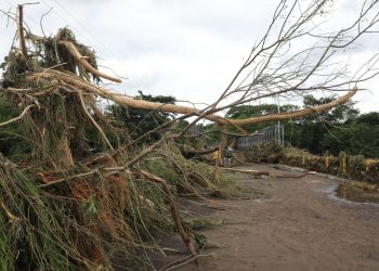 Desbordamiento de Río Titihuapa y destrucción de puente afecta a 15,000 personas de Cabañas y San Vicente