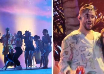 Adriana Hasbún bailó con Bad Bunny durante el concierto más caliente del año