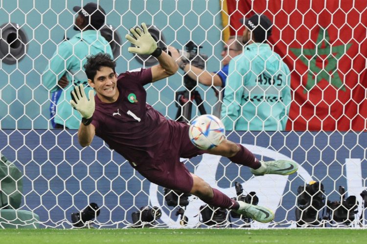 Yassine Bounou meta de Marruecos. Foto: AFP