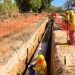 Obras Públicas instala tuberías en el primer paso a desnivel de Santa Ana