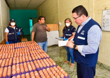 Defensoría del Consumidor verifica el precio de los huevos en Santa Ana