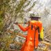 Bomberos trabajan para sofocar incendio en cerro Nejapa