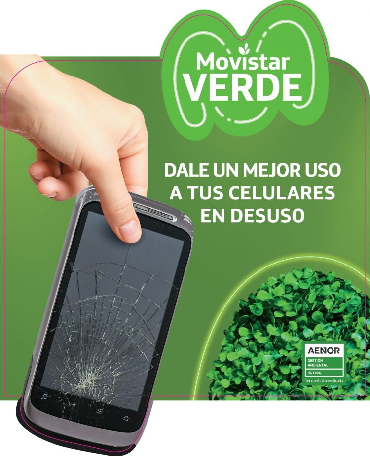 El programa «Cambiá a Verde» está activo todo el año en 23 tiendas Movistar ubicadas en los principales centros  comerciales del país.