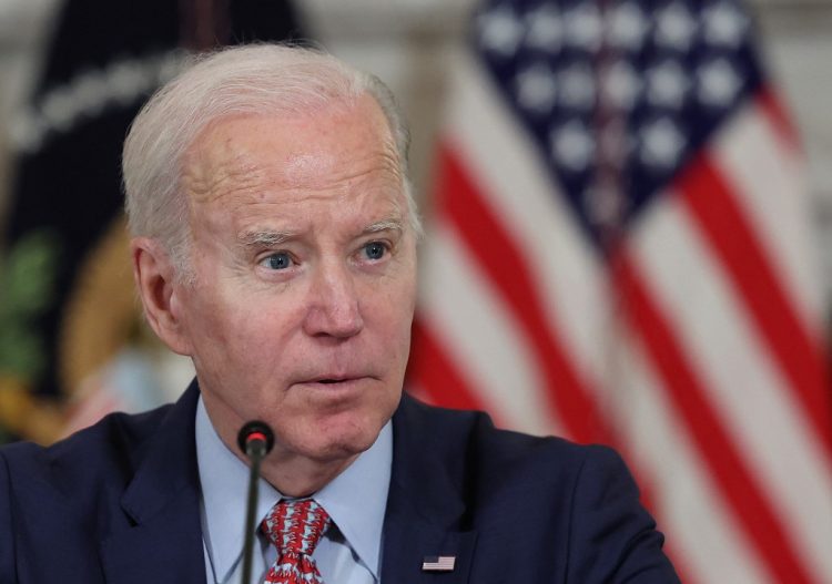 WASHINGTON, DC - APRIL 04: U.S. President Joe Biden holds a meeting with his science and technology advisors at the White House on April 04, 2023 in Washington, DC. Biden met with the group to discuss the advancement of American science, technology, and innovation, including artificial intelligence.   Kevin Dietsch/Getty Images/AFP (Photo by Kevin Dietsch / GETTY IMAGES NORTH AMERICA / Getty Images via AFP)