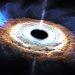 Agujero negro con una estela de jóvenes estrellas anda suelto por el espacio