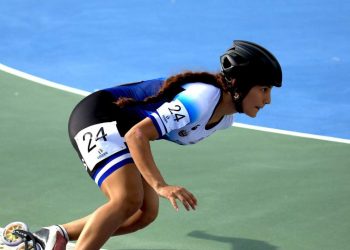 Ivonne Nóchez volvió a ponerse los patines después de la caída