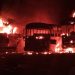 PNC reporta incendio de tres buses de la R 276 en Santa Ana