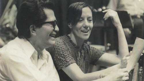 Alcira con el maestro Esteban Sevellon1970